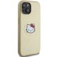 Hello Kitty iPhone 15 Case Leather Kitty Head MagSafe, Gold