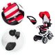 ECOTOYS 3-in-1 Toddler Tricycle with Push Handle and Canopy, Red