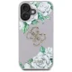 Guess Grained Roses Big 4G Logo Case for iPhone 16 - Purple