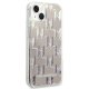 Karl Lagerfeld Liquid Glitter Monogram Case for iPhone 14 Plus, Silver