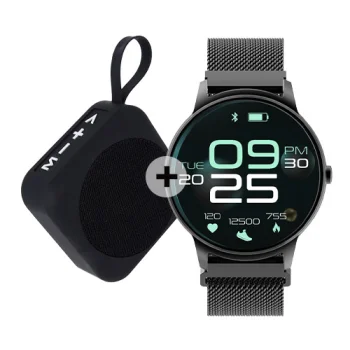 Forever ForeVive 2 SB-330 Smartwatch with 3W Bluetooth Speaker, Black