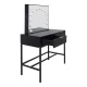 Dressing Table with LED Mirror and Drawers, 13 Bulbs, 143 x 104 x 50 cm, Black