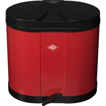 Rūšiavimo šiukšliadėžė Wesco Eco-Double Bin, 2x 15 l, su pedalu, raudona