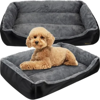 Purlov 24288 Dog and Cat Bed, 60x45 cm, Grey/Black