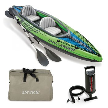 Inflatable kayak for 2 people with paddles, pump and cover, Intex Challenger K2, 68306