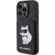Karl Lagerfeld iPhone 15 Pro Max Case Saffiano Monogram Choupette, Black
