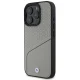 BMW iPhone 16 Pro Case Sign Leather Textured and Line MagSafe, Gray