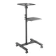 Maclean MC-207 Mobile Projector and Laptop Stand Trolley, Adjustable, Black