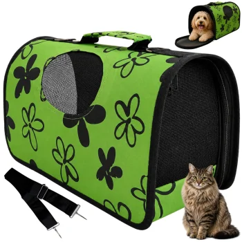 Green Pet Carrier Bag for Cats and Dogs, XL, 53x29x21 cm