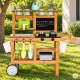 Kids Outdoor Wooden Mud Kitchen ECOTOYS with Chalkboard and Accessories