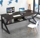 Computer office desk with shelf, 100x60 cm, black