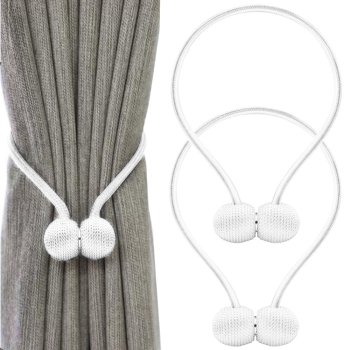 Decorative Clips Holders For Curtains Magnetically Strong, White