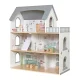 Wooden Dollhouse with Terrace and Accessories, XXL