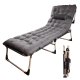 Folding Camping Bed / Lounger LUARO with Mattress, 193 cm, Dark Grey