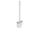 Silicone toilet brush with holder, white