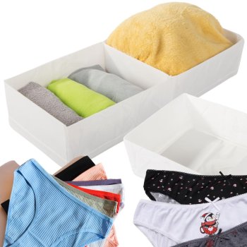 Large Drawer Organizer for Underwear and Socks with 2 Dividers
