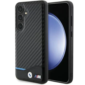 BMW Samsung Galaxy S24 Case Leather Carbon, Black