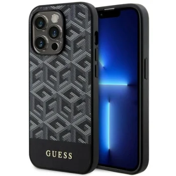 Guess iPhone 14 Pro Case G Cube Stripes MagSafe, Black