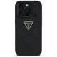 Guess Hot Stamp 4G Pattern Triangle Metal Logo iPhone 16 Pro Max Case - Black
