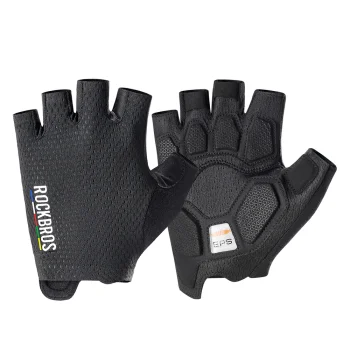 Short Finger Cycling Gloves Rockbros TLS004 ROAD TO SKY Size M - Black