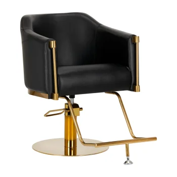 Gabbiano Burgos Hairdresser Chair with Hydraulic Lift, Black/Gold