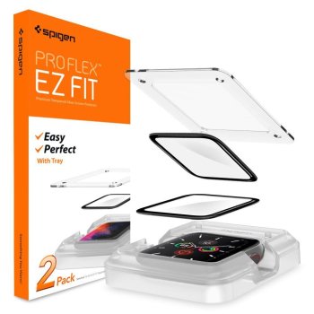 Apple Watch 4 / 5 / 6 / SE (44 mm) Spigen "EZ FIT" Tempered Glass Screen Protector 2 pcs.
