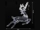 Transparent Reindeer Christmas Tree Ornament with Glitter, 13 cm