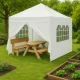 MultiGarden Pop Up Gazebo 3x3 m with 4 Side Panels, White