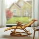 Bamboo Sun Lounge Patio Pool Lounger Rocking Swing Chair Sunbed Recliner