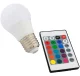 RGB+W LED Bulb with Remote Control, E27, 9W