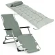 Garden Beach Lounger 2-in-1 with Cushion MultiGarden, Grey
