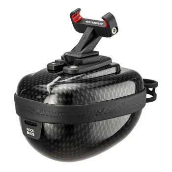 Rockbros Rigid Hard Shell Saddle Bag 0.4L, Black (Carbon Pattern)