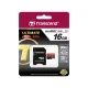 Transcend microSDHC 16GB Class 10 UHS-I U1 600x Memory Card with SD Adapter