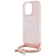 Guess iPhone 16 Pro Max Case Crossbody Cord Script MagSafe, Pink