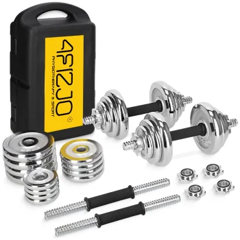 Steel Dumbbell Set in Case 4FIZJO 20 kg