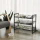 Leobert Metal Shoe Rack, 3 Tiers, Black