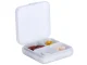 Compact Travel Pill Box for Medication and Supplements, 4 Compartments, White