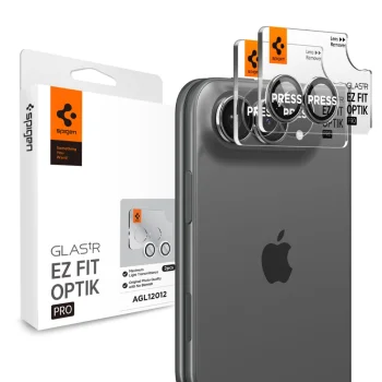 Spigen Optik Pro Glas.tR EZ Fit Camera Lens Protector for iPhone Duo 2-Pack, White