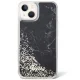 Guess iPhone 14 Case Liquid Glitter Marble, Black