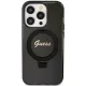 Guess iPhone 15 Pro Max Case Ring Stand Script Glitter MagSafe, Black