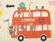 Double-sided foam pad for children, London Bus Forest 200x180 cm