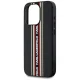 Karl Lagerfeld Saffiano Athleisure Stripes Cord iPhone 15 Pro Case with Lanyard - Red