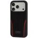 Audi R8 Genuine Leather MagSafe Case for iPhone 18 Pro / 17 Pro - Black and Red