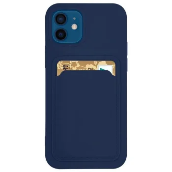 Silicone Case with Card Slot for Samsung Galaxy A42 5G, Navy Blue