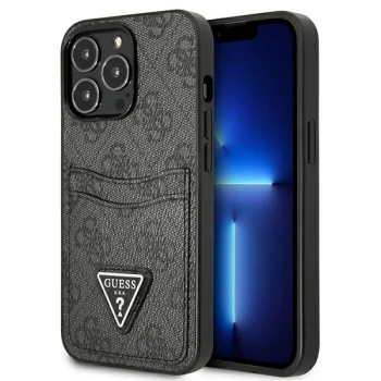 Guess 4G Triangle Logo Cardslot Case for iPhone 13 / 13 Pro, Black