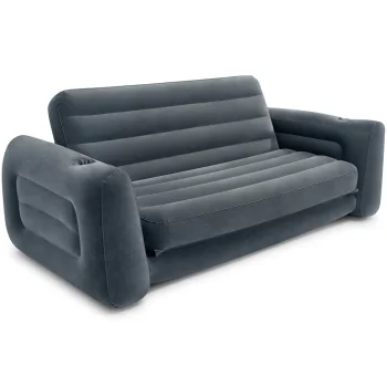 Intex 66552 2-in-1 Inflatable Sofa Bed Queen Size, Gray