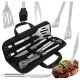 BBQ Tool Set 5 Pieces Kaminer 27182 Stainless Steel, Black