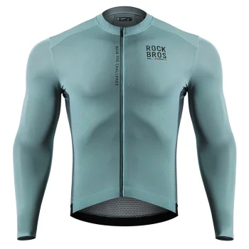 Rockbros ROAD TO SKY Men's Cycling Jersey Long Sleeve M, Gray-Blue