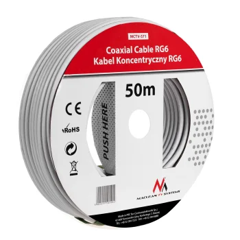 Coaxial Antenna and Satellite Cable Maclean MCTV-571 RG6 1.0 CCS, 50 m
