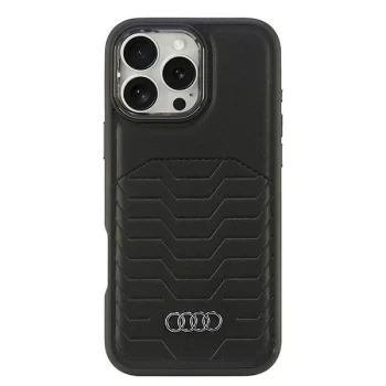 Audi iPhone 16 Pro Max Case Synthetic Leather MagSafe, Black
